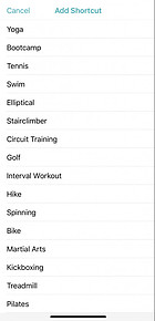 Fitbit charge 4 other exercise options. Yoga, bootcamp, tennis, swim, elliptical, stairclimber, circuit training, golf, internal workout, hike, spinning, bike, martial arts, kickboxing, treadmill and pilates